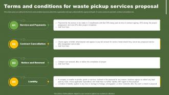 Terms And Conditions For Waste Pickup Services Proposal Ppt Powerpoint Presentation Infographic