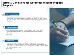Terms and conditions for wordpress website proposal template ppt presentation outline