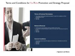Terms and conditions for youtube promotion and strategy proposal ppt slides