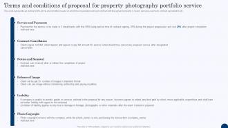 Terms And Conditions Of Proposal For Property Photography Portfolio Service Ppt Formats