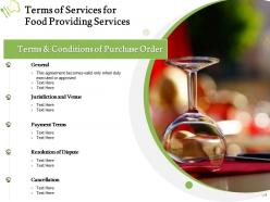 Terms of services for food providing services ppt powerpoint presentation visual aids show