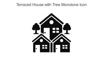 Terraced House With Tree Monotone Icon In Powerpoint Pptx Png And Editable Eps Format