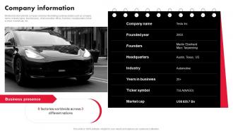 Tesla Company Profile Company Information Ppt Microsoft CP SS