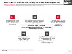 Tesla inc products and services energy generation and storage 2018
