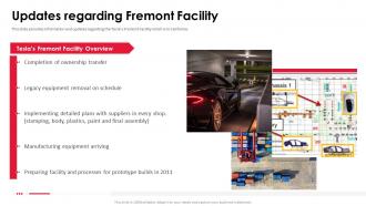 Tesla investor funding elevator pitch deck updates regarding fremont facility