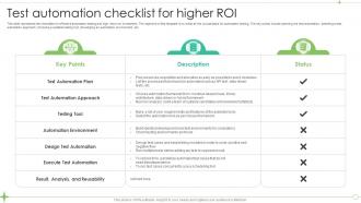 Test Automation Checklist For Higher ROI