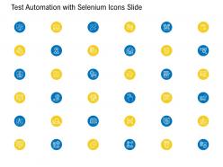 Test Automation With Selenium Icons Slide Ppt Powerpoint Presentation Professional Picture