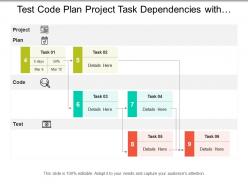 Test code plan project task dependencies with icons