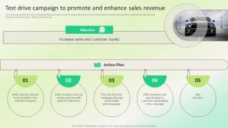 Test Drive Campaign To Promote And Enhance Dealership Marketing Plan For Sales Revenue Strategy SS V