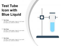 Test tube icon with blue liquid