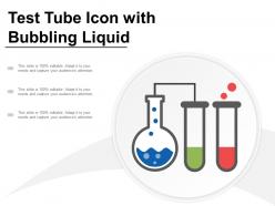 Test tube icon with bubbling liquid