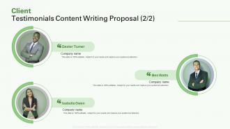 Testimonials content writing proposal ben ppt ideas