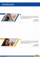 Testimonials Corporate Photography Proposal Template One Pager Sample Example Document