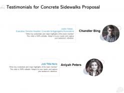 Testimonials for concrete sidewalks proposal ppt powerpoint presentation templates