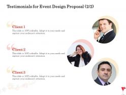 Testimonials for event design proposal r333 ppt powerpoint presentation gallery visuals