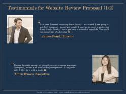 Testimonials for website review proposal r166 ppt file aids