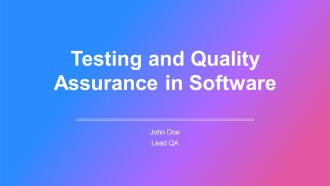 Testing And Quality Assurance In Software PPT Mockup AT
