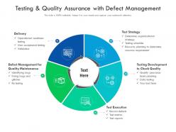 Testing and quality assurance with defect management