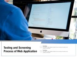 Testing and screening process of web application