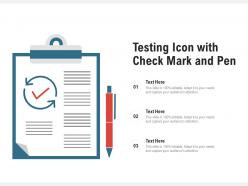 Testing icon with check mark and pen