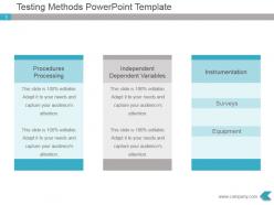 Testing methods powerpoint ppt template diagram