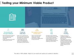 Testing your minimum viable product customer interviews ppt powerpoint presentation