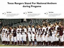 Texas rangers stand for national anthem during pregame