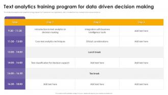 Text Analytics Training Program For Data Driven Decision Making