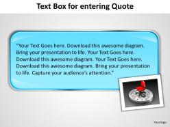 Text box for entering quote powerpoint slides presentation diagrams templates