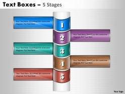 Text Boxes 5 Stages Diagram