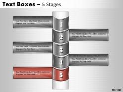 Text boxes 5 stages diagram