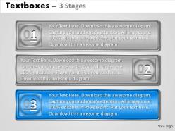 Text boxes diagram 3 stages 49
