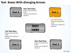 Text boxes with diverging arrows cycle process diagram powerpoint templates