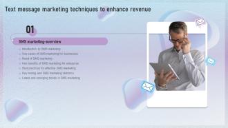 Text Message Marketing Techniques To Enhance Revenue Table Of Contents MKT SS