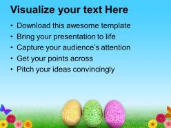 Textured easter eggs with garden theme powerpoint templates ppt themes and graphics 0313