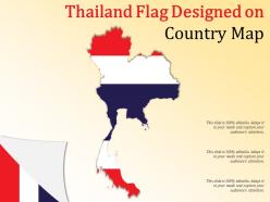 Thailand flag designed on country map