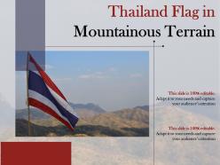 Thailand flag in mountainous terrain
