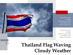 Thailand flag waving cloudy weather