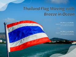 Thailand flag waving with breeze in ocean