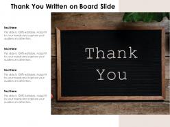Thank you written on board slide