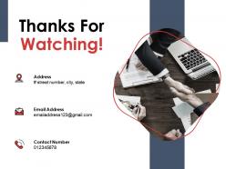 Thanks for watching business ppt powerpoint presentation gallery design templates