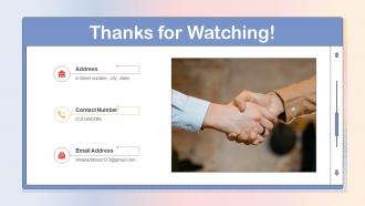 Thanks For Watching Ppt Powerpoint Presentation Icon Structure