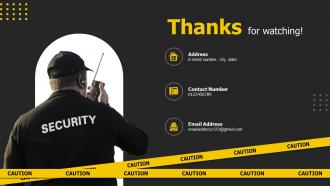 Thanks For Watching Security Services Business Profile Ppt Diagrams