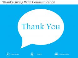 Thanks giving with communication flat powerpoint design