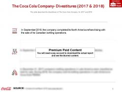 The coca cola company divestitures 2017-2018
