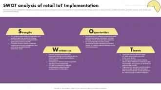 The Future Of Retail With Iot SWOT Analysis Of Retail Iot Implementation
