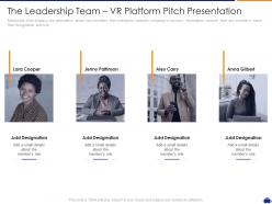 The leadership team vr platform funding ppt icon graphic images