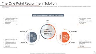 The one point recruitment solution company staffing software investor funding