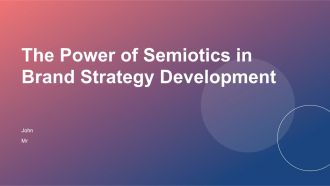 The Power Of Semiotics In Brand Strategy Development PPT Information ACP