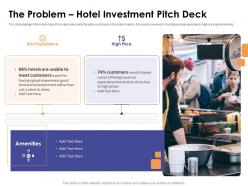 The problem hotel investment pitch deck ppt powerpoint presentation file visuals
